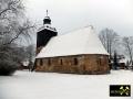 Findling Teufelsstein im Kemmener Forst bei Calau in Brandenburg, (D) (12) 24. Januar 2015 Dorfkirche Kemmen.JPG